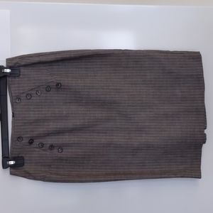 Gray pinstripe pencil skirt, size 3
